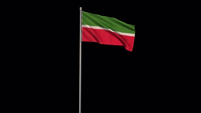 Tatarstan flag, 4k video background is transparent