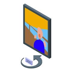 Gallery virtual tour icon isometric vector. Online video. Digital walk