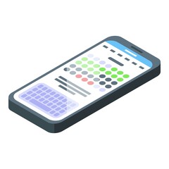 Phone menstruation calendar icon isometric vector. Woman menopause. Anatomy cycle