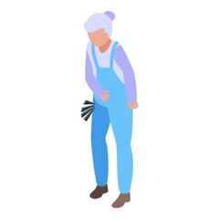 Old woman menopause icon isometric vector. Female hormone. Climateric age