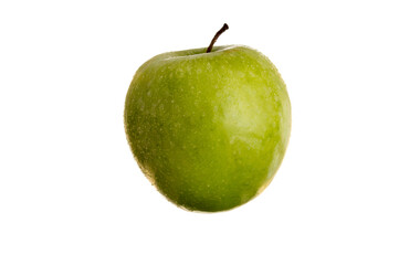 Green apple on white background