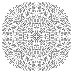 Mandala black and white coloring page vector