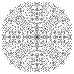 Mandala black and white coloring page vector