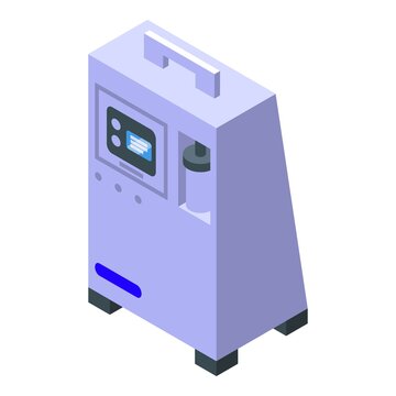 Nasal Oxygen Concentrator Icon Isometric Vector. Health Therapy. Home Tank