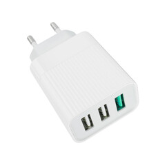 power adapter for phone tablet, on white background