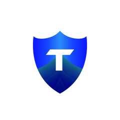 Fototapeta premium Letter T and Shield Security Logo Design. Vector Illustrator 