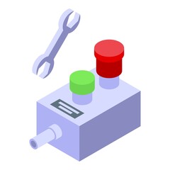 Software icon isometric vector. Program process. Data system
