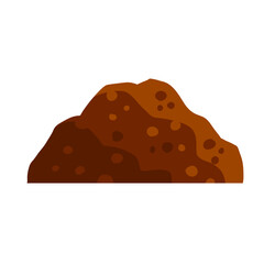 Pile of earth. Brown mound. Land and soil for farming.