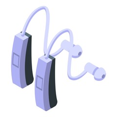 Hearing device icon isometric vector. Deaf aid. Loss hearing