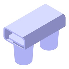 Plastic cup box icon isometric vector. Food product. Machine pack