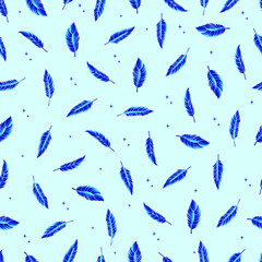 bird feathers vector seamless pattern with gradient