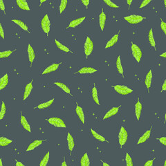 bird feathers vector seamless pattern with gradient