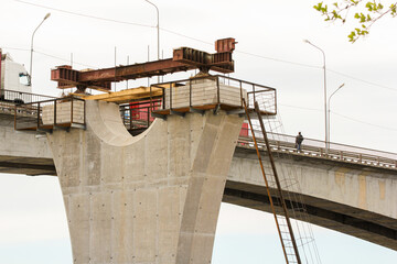 New reinforced concrete bridge support.