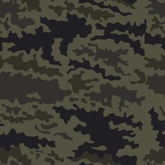 Army camo vector pattern, seamless military background, classic design.