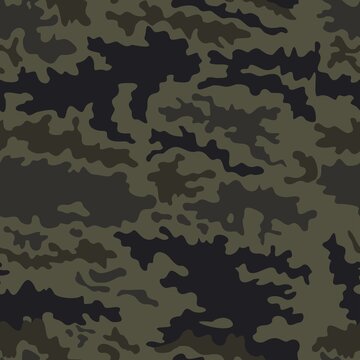 Army camo vector pattern, seamless military background, classic design.