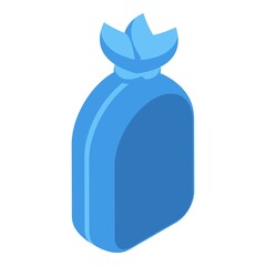 Blue waste pack icon isometric vector. Trash bag. Garbage bin