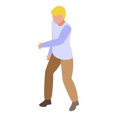 Kid self defense icon isometric vector. Street fight. Person abuse