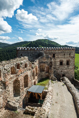 Fototapeta na wymiar Stara Lubovna Castle in Slovakia. Exterior of open air museum, Slovak Republik