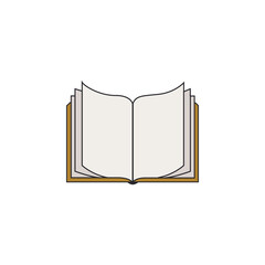 Cartoon old open book design vector isolated