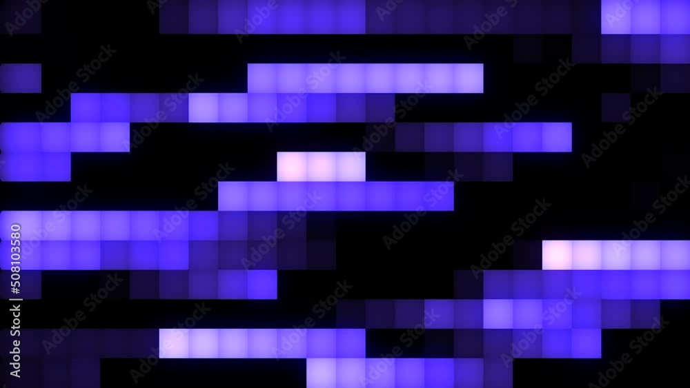 Poster dark background consisting of squares.motion.multicolored small squares in abstraction that run in d