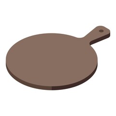 Cook round board icon isometric vector. Wooden pizza. Restaurant chop