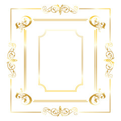 Gold frame. Beautiful simple golden design.