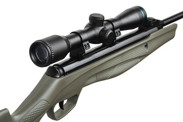 A modern air rifle with a futuristic design. Pneumatic weapons for sports and entertainment....