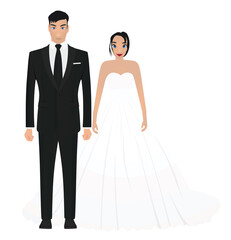 Groom and bride wedding. vector