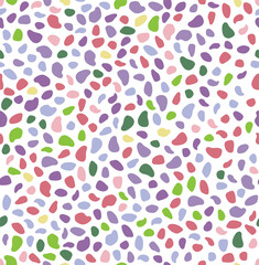 Seamless Pattern of colorful abstract organic shapes design. Abstract seamless pattern with circles textures. Vector print in pastel colors. Vector illustration