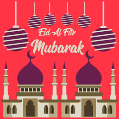Vector illustration of eid Mubarak banner background template illustration, social media banner. editable. 4000 x 4000 pixel perfect.