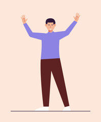 Man character on isolated backgorund. Vector illustration