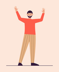 Man character on isolated backgorund. Vector illustration