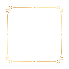 vector illustration of  gold colored frame banner on white background	