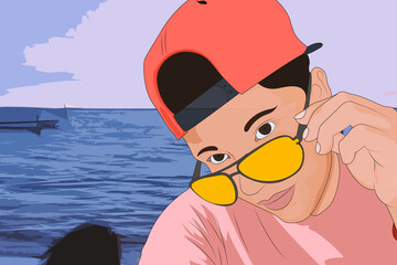 un amanecer en la orilla del mar