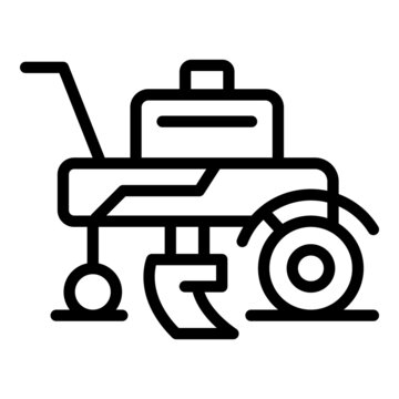 recommend clip art: Old cultivator icon outline vector. Farm machine. Mower grass
