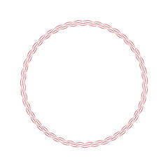 round vector frame - pink colored circle banner on white background	