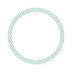 round vector frame - green colored circle banner on white background	
