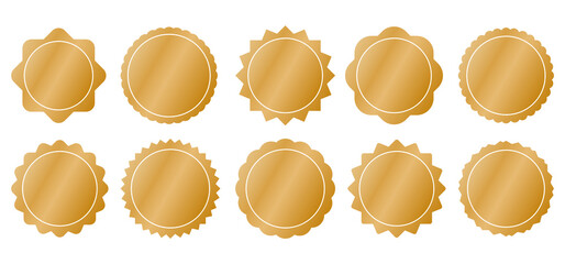 vector illustration of gold colored award banners on white background