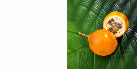 Organic ripe granadilla fruit - Passiflora ligularis