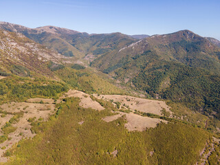 Fototapeta na wymiar Aerial view of Iskar River Gorge near village of Ochindol, Bulgaria