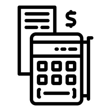 Finance calculator icon outline vector. Money freedom. Work free