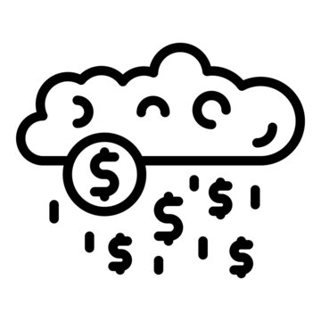 Money cloud icon outline vector. Financial freedom. Free income