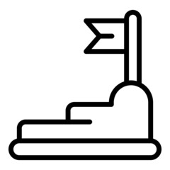 Target task flag icon outline vector. Work time. Business team