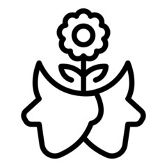 Flower in peace icon outline vector. Mind health. Body benefits
