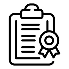 Skill clipboard icon outline vector. Goal career. Business success