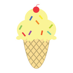 Delicious ice cream flavor flat vector PNG
