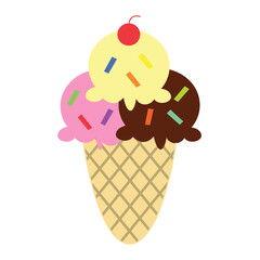 Delicious ice cream flavor flat vector PNG