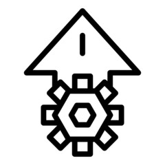 Up gear icon outline vector. Business culture. Company purpose