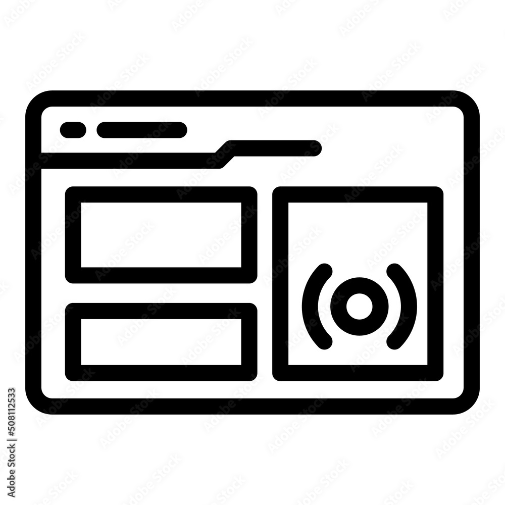 Canvas Prints Smart web click icon outline vector. Phone app. Finger button - Canvas Prints
