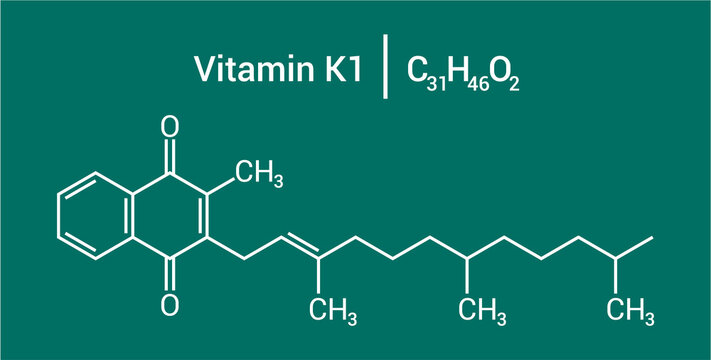 chemical structure of Vitamin K1 (C31H46O2)